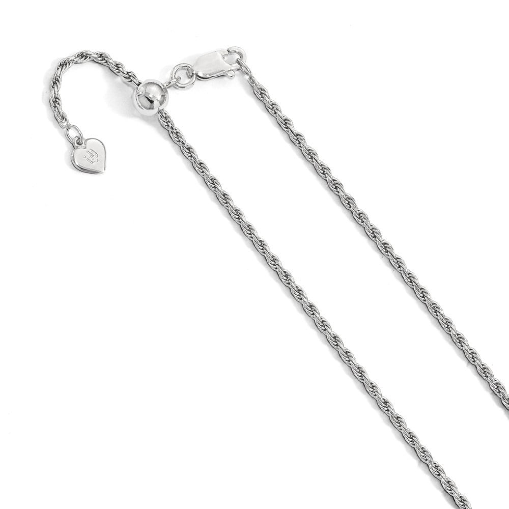 2mm Sterling Silver Adjustable Rope Chain Necklace 7.4 Grams 22 Inch