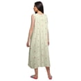 thumbnail image 3 of Moomaya Printed Womens Button Placket Mid Long Nightdress Cotton Night Gown, 3 of 6
