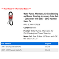 thumbnail image 2 of Water Pump, Alternator, Air Conditioning and Power Steering Accessory Drive Belt - Compatible with 2007 - 2012 Hyundai Santa Fe 2008 2009 2010 2011, 2 of 2