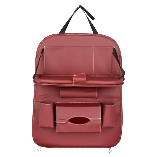 Organizador para asiento trasero de coche con soporte para tableta, bolsa resistente para guardar juguetes, color rojo Vino rojo