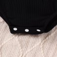 thumbnail image 6 of Sngxgn Baby Ribbed Short Sleeve Bodysuit Neck Toddler Romper for All Seasons(Black,90), 6 of 8