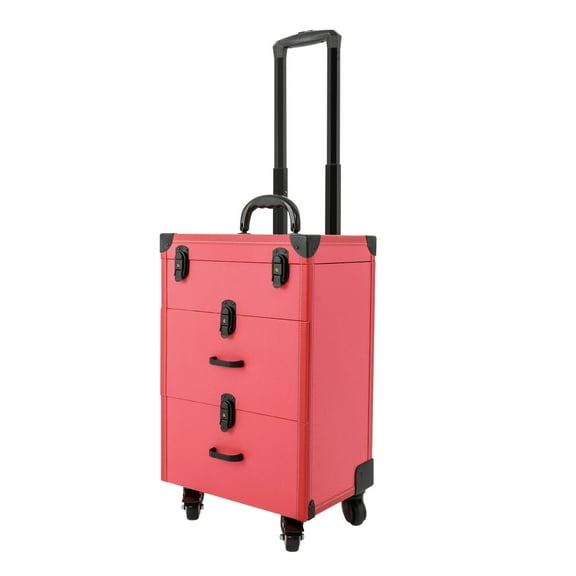 Adult Makeup Train Case Rolling Cosmetic Trolley Makeup Storage Organizer Luggage Box