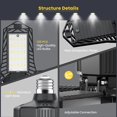 thumbnail image 4 of 2Pcs Garage Light, Foldable Indoor Lamp ABS Heat Dissipation Fan Lamp for Warehouse, 4 of 8