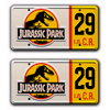 Jurassic Park | 1993 Jeep Wrangler Sahara | #29 | Metal Stamped Replica Prop License Plate Combo
