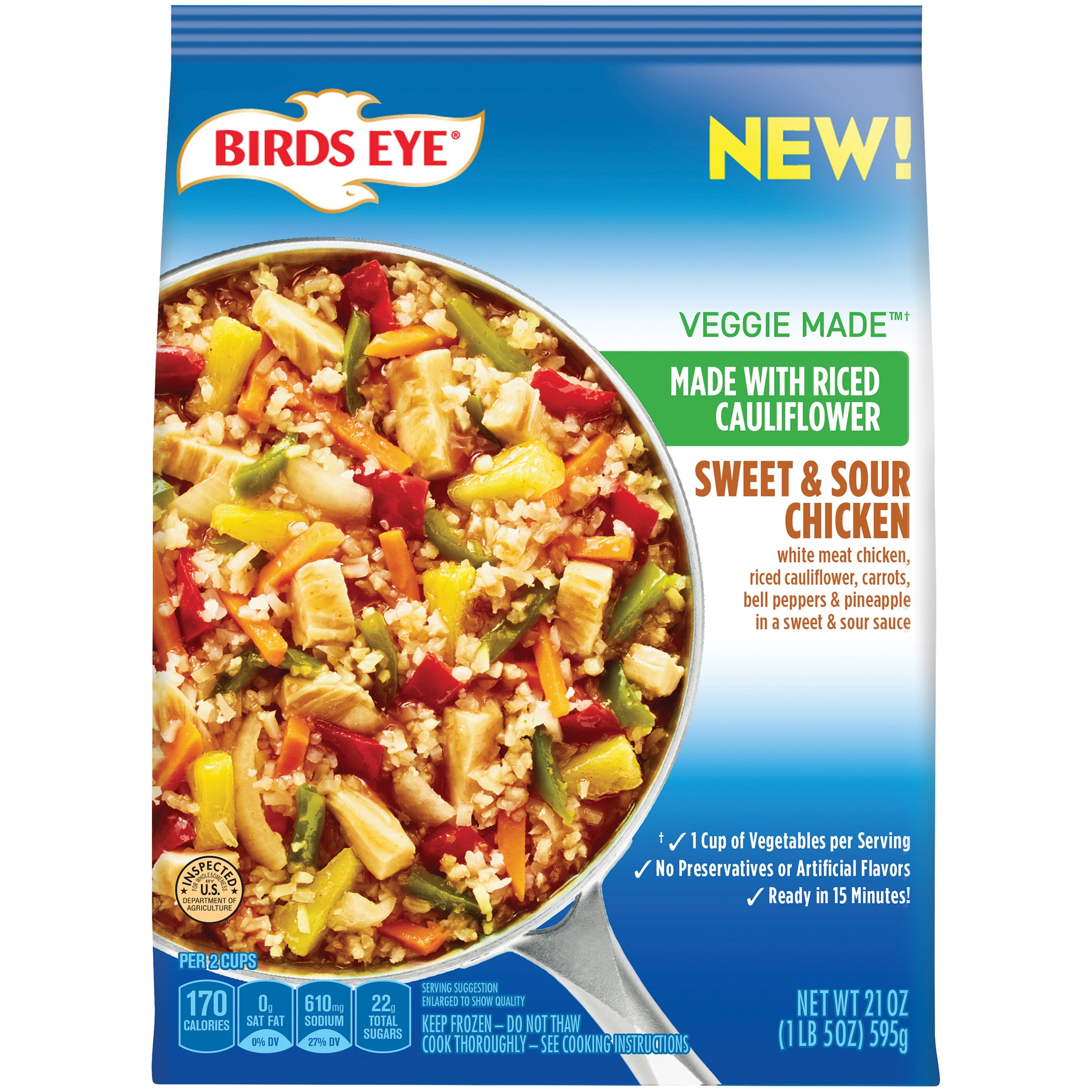 Birds Eye Sweet Sour Chicken With Riced Cauliflower 21 Oz Walmart Com Walmart Com