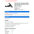 thumbnail image 2 of Front Left Lower Control Arm and Ball Joint Assembly - Compatible with 2003 - 2009 GX470 2004 2005 2006 2007 2008, 2 of 2