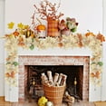 thumbnail image 2 of Halloween Thanksgiving Artificial Leaf Garland Multicolor Plastic Hanging Rattan with Pumpkin Maple Leaf for Home Christmas Party Fireplace Decorations, 2 of 8