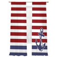 thumbnail image 2 of Anchor Red Semi Sheer Curtains 108 Inch Length 2 Panels Set, Modern Navy Blue White Striped Nautical Sheer Kitchen Curtain Privacy Voile Window Curtain for Living Room Bedroom Rod Pocket Drapes, 2 of 7