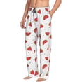 thumbnail image 2 of Xecao Hand Drawn Watermelon Men's Straight Lounge Pajama Pants: The Ultimate in Comfortable Sleepwear, 2 of 9
