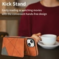 thumbnail image 5 of Feishell for Apple iPhone 13 Back Flip Case with Credit Card Slots,Shockproof Durable PU Leather Magnetic Button Adjustable Kickstand Wallet Phone Case for Women Men,Brown, 5 of 8