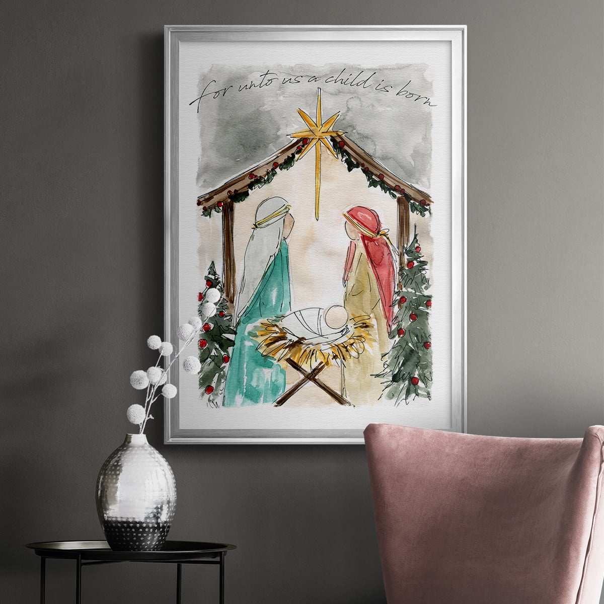 Unto Us A Child is Born Premium Classic Framed Print - Ready to Hang