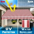 thumbnail image 4 of Sunrise Outdoor 8' x 6.4' Replacement Canopy for Manual Yard Retractable Patio Deck Awning Sunshade （Cover Only, Frame is not Included）-Red with White, 4 of 8