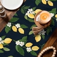 thumbnail image 3 of Lemons Leaves Table Runner 70 Inches, Summer Fruits Floral Botanical Black Bed Runner Dresser Scarves Tabletop for Indoor Outdoor Parties/Ceremony/Banquet, 13" x 70", 3 of 9