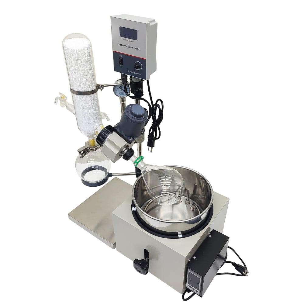 2L Lab Rotary Evaporator Manual Lifting Evaporator with 15L Water Circulating Vacuum Pump 110V