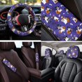 thumbnail image 3 of XYZCANDO Ghost Spider Web 14 Pcs Auto Seat Covers Full Set Steering Wheel Cover Center Console Pad Seat Belt Covers Headrest Covers Cup Coasters for Most Cars SUVs Sedans, 3 of 7
