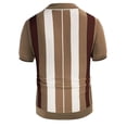 thumbnail image 4 of IYTR Mens Knit Shirts Zipper Turndown Collar Casual Patchwork Comfy Short Sleeve Summer T Shirts Thin Breathable Athletic Shirts Brown XL, 4 of 4
