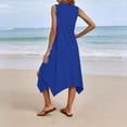 thumbnail image 5 of Admvng Womens Dress V Neck Sleeveless Asymmetrical Hem Summer Comfy Dress, 5 of 7