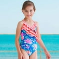 thumbnail image 2 of Uccdo Little Girls Summer One-Piece Swimsuits Strap Bathing Suit, Teenage Girls Floral Bikinis Swimwear, 4-12 Years, 2 of 4