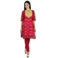 thumbnail image 3 of Bimba Womens Magenta Short Regular Kurti Tunic Casual Everyday Clothing, 3 of 7