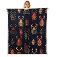 thumbnail image 1 of Erosebridal Colorful Beetle Fleece Blanket 40x50,Flying Bugs Sherpa Throw,Insect Decor,Lightweight, 1 of 7