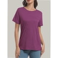 thumbnail image 4 of Womens Short Sleeve Basic Shirts Crewneck Tees Loose Fit Fashion Tops Casual Summer Clothes, 4 of 6