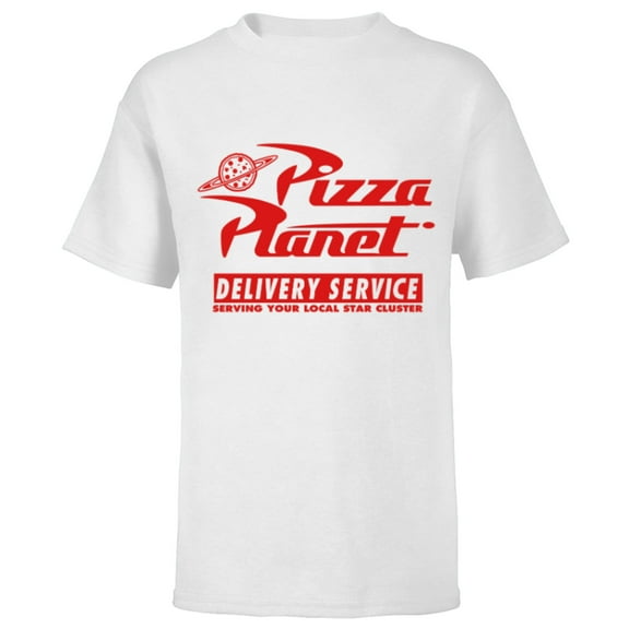 Disney PIXAR Toy Story Pizza Planet Delivery Service White - Short Sleeve T-Shirt for Kids - Customized-White