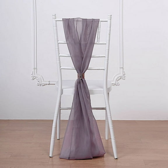 BalsaCircle 5 Amethyst Extra Premium Chiffon Chair Sashes Bows Ties Ceremony