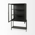 thumbnail image 5 of Mercana Arelius Dark Brown Wood W/ Black Metal Base Display Cabinet, 5 of 7