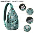 thumbnail image 2 of Sling Backpack,Halloween Witchy Motifs Pattern Sling Bag with Water Bottle Holder,Waterproof Sling Bag for Men/Women with Headphone Jack for Hiking,Travel, 2 of 6