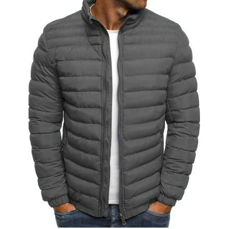 Men's Puffer Bubble Down Coat Jacket Quilted Padded Winter Warm Zipper ...