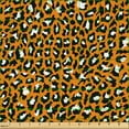thumbnail image 2 of Ambesonne Leopard Fabric by the Yard Upholstery, Repeating Wild Animal Print, 3 Yards, Dark Orange Charcoal Grey, 2 of 5