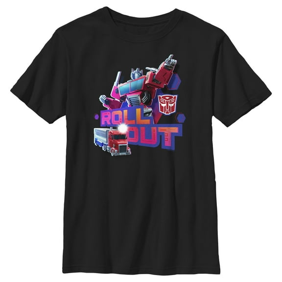 Boy's Transformers: EarthSpark Optimus Prime Roll Out Graphic Tee Black Large