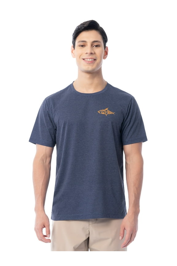 Men's Short Sleeve Fishing Performance Outdoor Graphic T-Shirt, Crown Blue, 2XL