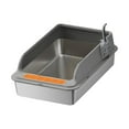 thumbnail image 4 of Caja de arena para gatos, bandeja de arena para gatos, portátil, para gatos pequeños y grandes, bacinilla para gatos, frente rebajado con protección y Gris oscuro, 4 of 8