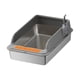 thumbnail image 4 of Caja de arena abierta semicerrada para mascotas con lados altos, portátil, a prueba de salpicaduras para gatos de interior con pala para arena para Gris oscuro, 4 of 9