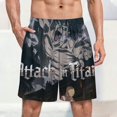 thumbnail image 2 of Attack On Titan Men's Short Pajama Pants Soft Trendy Sleep Shorts Breathable Ice Silk Lounge Shorts S, 2 of 8