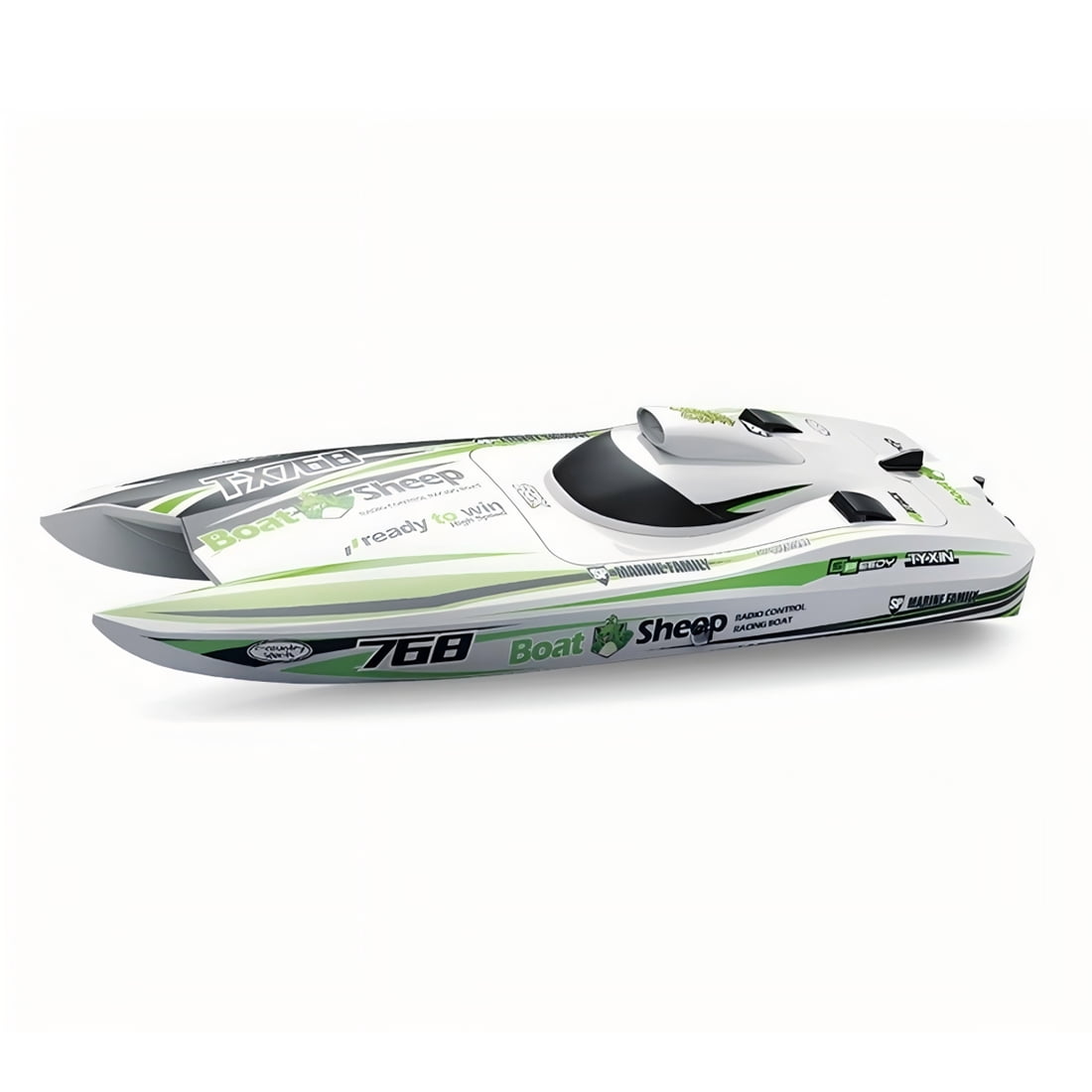 1/32 Scale RC Rescue Boat Model, High-Speed Water Rescue Vessel with Brushless Motor & Water Cooling, 2.4G RC Boats for Pools and Lakes, White
