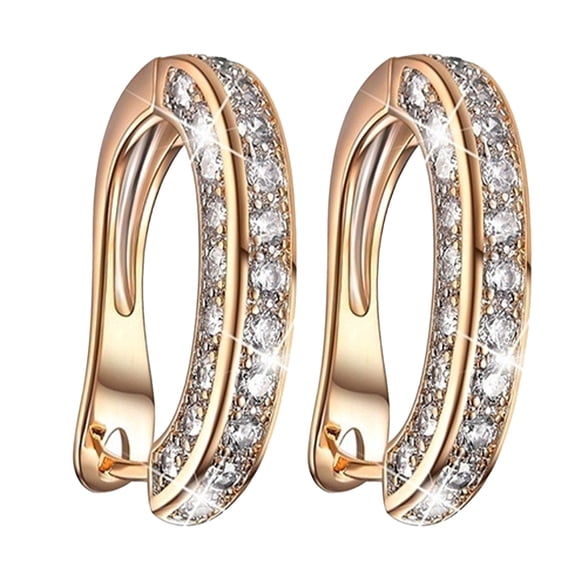 Women Ear Studs,1 Pair Gold Crystal Gold Crystal Ear Studs Crystal Round Ear Studs Ultra Responsive