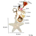 thumbnail image 4 of Silver Cross Rhinestone Keychain Charm Pendant Purse Bag Crystal Key Holder Arts Craft Pendant Inspiration Key Ring (starfish&shell), 4 of 5