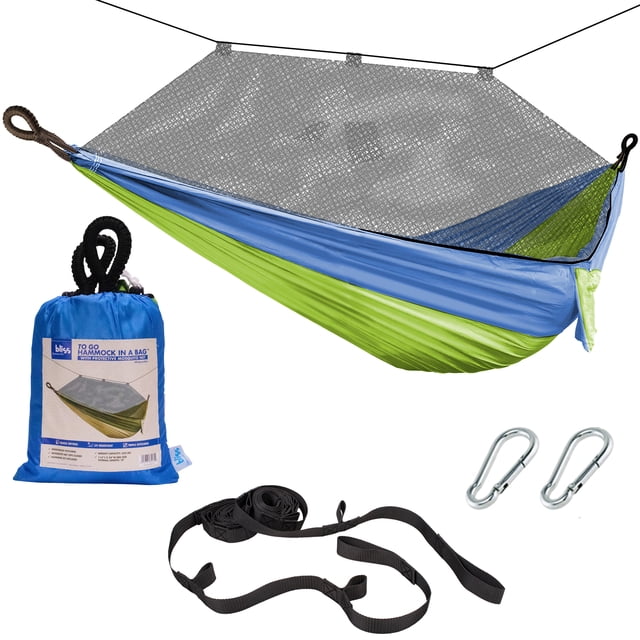 Bliss Hammocks Hammock in a Bag with Mosquito Net and Tree Straps, 350 Lb Cap, Mermaid