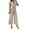 Khaki, variant on purcolt Womens Dressy Casual Jumpsuits Ruffled Short Sleeve V Neck Belted Wide Leg Pants Romper One Piece Trendy Outfits