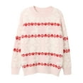 thumbnail image 4 of HOWPAY Chandails de Noël pour Femmes Blouse Imprimée de Noël Décontractée à Manches Longues Col Rond Chandail de Fête Chandail Hauts Coupe Ample Léger Confortable Vêtements d'Automne RD2 TG, 4 of 8