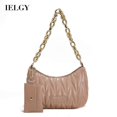 thumbnail image 4 of IELGY niche design fashion high-end rhombus embroidery thread shoulder dumpling bag for women, 4 of 10