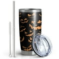 thumbnail image 2 of Hallween Ghost Pumpkin Face Tumbler with Straw, Ghost Pumpkin Face Stainless Steel Double Walled Vacuum Insulated Cup, Spooky Holiday Gifts for Women Men, 2 of 7