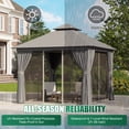 thumbnail image 3 of Clouddwell 10'x 10' Patio Gazebo Double Roof Protection All-Weather Outdoor Shelter Features Insect Screens & Privacy Curtains Ideal for Backyard, Lawn, (Gray), 3 of 8