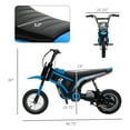 thumbnail image 5 of Aosom Electric Dirt Bike with Twist Grip Throttle, 24V 350W Off-Road Electric Motorcycle, Up to 15 MPH with Brake, Music Horn, Rear Suspension for Ages 13+ Years, Blue, 5 of 5