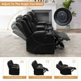 Power Loveseat Recliner Chair Sofa with Speaker for Living Room 2Seat Black Faux Leather