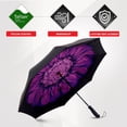 thumbnail image 4 of Repel Reverse Umbrella, Inverted Technology, Windproof Fiberglass Ribs, Teflon (Purple Flower), 4 of 6