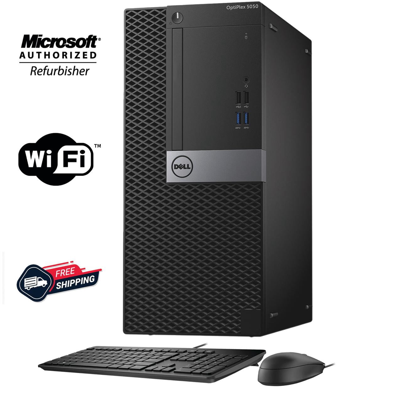 Dell Opti 5050 i5-7500 SSD+HDD/office/即使 Dell OptiPlex 5050 SFF Desktop Computer PC Set with 27