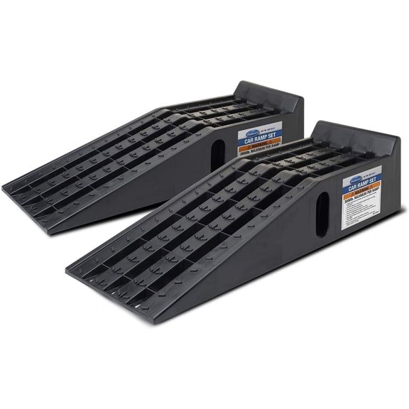 FLAWAL Car Ramps One Piece Set | with a 3 Ton Load Rating | Portable Lifts for Home Garage | Auto Ramps Car Essentials | Vehicle Accessories Ramps Safety Tool | Black